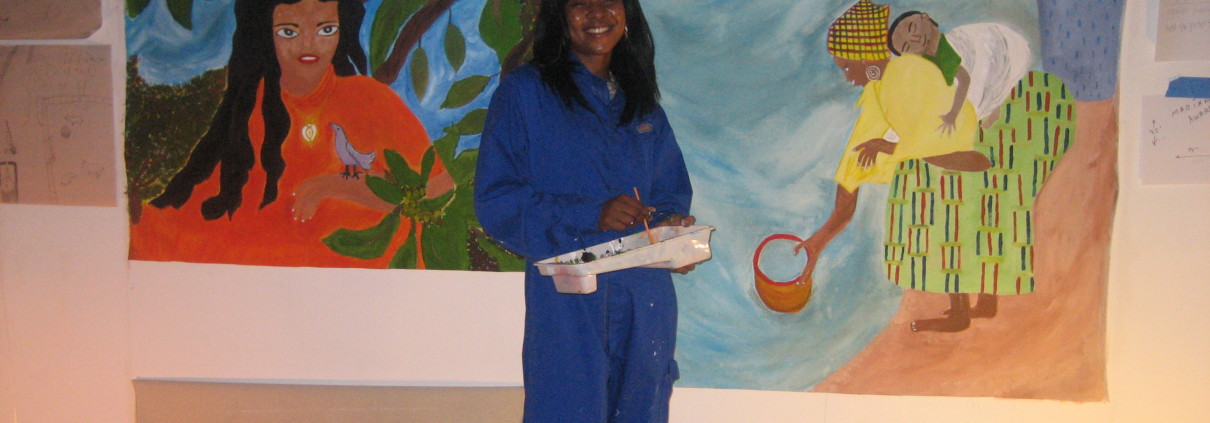 Miriam in the studio