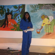 Miriam in the studio