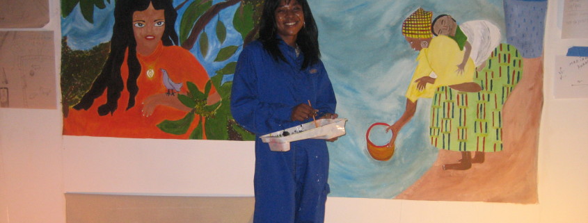 Miriam in the studio
